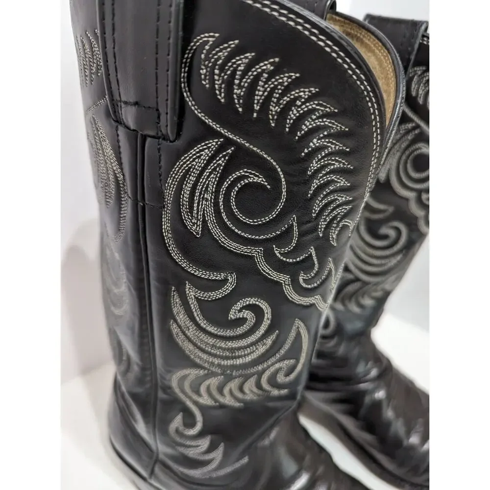 Olathe Vtge Western Boots 10B.Made Olathe Kansas USA Cats Paw Heel Can Be Unisex